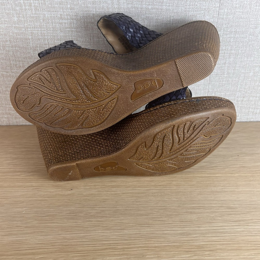 b.o.c Born Concept Woven Wedge Sandals Womens 11 Navy Blue Platform Slides - Picture 7 of 7